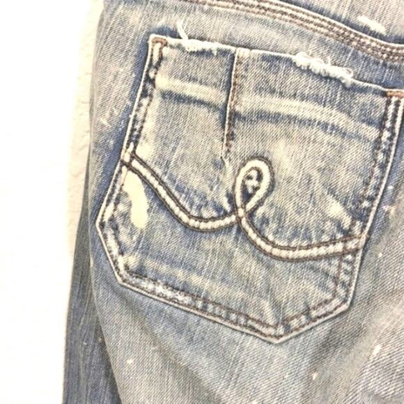 Y2K Hippie Denim Capris Jeans Sz 9 Distressed Details Boho Gypsy Festival VNTG - Picture 8 of 10